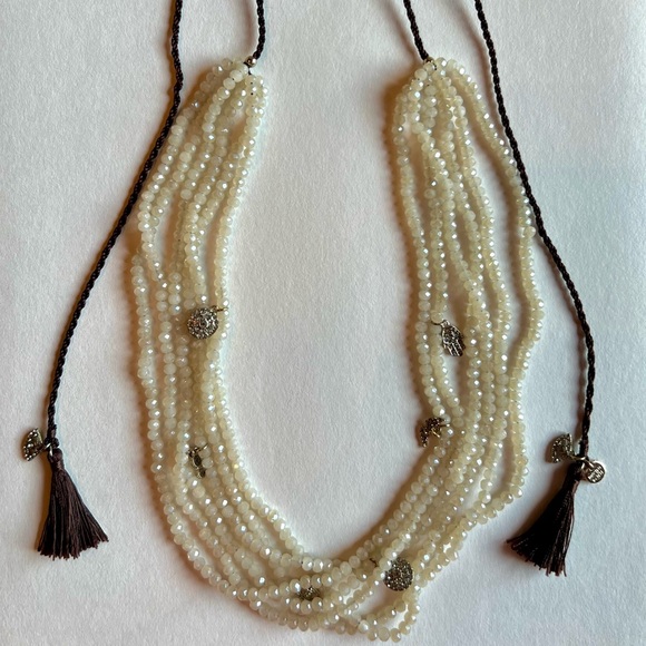 Marlyn Schiff Multi Layer Beaded Charm Hamsa 🪬 Necklace - Picture 2 of 7